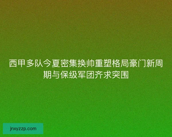 西甲多队今夏密集换帅重塑格局豪门新周期与保级军团齐求突围 西甲多队今夏密集换帅重塑格局豪门新周期与保级军团齐求突围